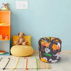 Ready Steady Bed Pouf Con Personaggi Per Bambini, Mobili Per Camera Da Letto Per Bambini, Pouf Per Sala Giochi, Africa -Cameretta Per Bambini 60310846 4