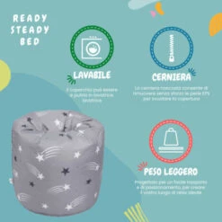 Ready Steady Bed Pouf Da Interno Per Bambini, Pouf Da Soggiorno, Stelle Filanti -Cameretta Per Bambini 60310862 5