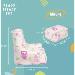 Ready Steady Bed - Poltrona Per Bambini, Comodo Pouf Con Sgabello (gufi) -Cameretta Per Bambini 60311396 2