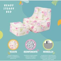 Ready Steady Bed - Poltrona Per Bambini, Comodo Pouf Con Sgabello (gufi) -Cameretta Per Bambini 60311396 3