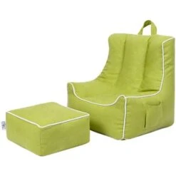 Ready Steady Bed - Pouf Per Bambini Con Sgabello, Poltrona Ergonomica Per Bambini, Lime