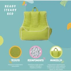 Ready Steady Bed - Pouf Per Bambini Con Sgabello, Poltrona Ergonomica Per Bambini, Lime 7 Ready Steady Bed - Pouf Per Bambini Con Sgabello, Poltrona Ergonomica Per Bambini, Lime -Cameretta Per Bambini 60311409 3