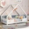 Letto Per Bambini 80x160cm Letto Per Bambini In Legno Di Pino Letto Per Bambini Casa Per Bambini Con Protezione Anticaduta E Rete A Doghe, Bianco 2 Letto Per Bambini 80x160cm Letto Per Bambini In Legno Di Pino Letto Per Bambini Casa Per Bambini Con Protezione Anticaduta E Rete A Doghe, Bianco -Cameretta Per Bambini 60649492 1