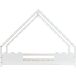 Letto Per Bambini 80x160cm Letto Per Bambini In Legno Di Pino Letto Per Bambini Casa Per Bambini Con Protezione Anticaduta E Rete A Doghe, Bianco 9 Letto Per Bambini 80x160cm Letto Per Bambini In Legno Di Pino Letto Per Bambini Casa Per Bambini Con Protezione Anticaduta E Rete A Doghe, Bianco -Cameretta Per Bambini 60649492 3