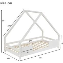 Letto Per Bambini 80x160cm Letto Per Bambini In Legno Di Pino Letto Per Bambini Casa Per Bambini Con Protezione Anticaduta E Rete A Doghe, Bianco 11 Letto Per Bambini 80x160cm Letto Per Bambini In Legno Di Pino Letto Per Bambini Casa Per Bambini Con Protezione Anticaduta E Rete A Doghe, Bianco -Cameretta Per Bambini 60649492 5