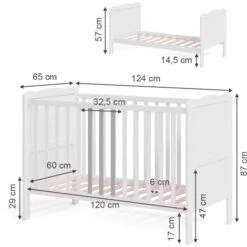 Letto Con Sponde Culla „Tobi“ Bianco VitaliSpa -Cameretta Per Bambini 60657324 3