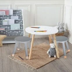 WELL HOME MOBILIARIO & DECORACIÓN Set Di 2 Sgabelli Per Bambini, Morbida, Colore Grigio Well Home, Estándar -Cameretta Per Bambini 61349838 3