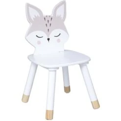 ATMOSPHERA Sedia Per Bambini Douceur Volpe Atmosphera For Kids, Legno, Bianco, Cm
