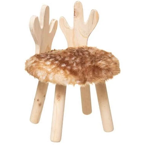 Atmosphera - Sgabello Per Bambini Cervo In Legno E Pelliccia, 38 Cm, Colore: Marrone 3 Atmosphera - Sgabello Per Bambini Cervo In Legno E Pelliccia, 38 Cm, Colore: Marrone