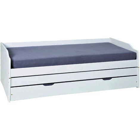 Dmora Letto Singolo Trasformabile In 3 Letti In Pino Tinto Bianco 4 Dmora Letto Singolo Trasformabile In 3 Letti In Pino Tinto Bianco - immagine 2