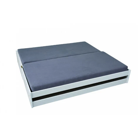 Dmora Letto Singolo Trasformabile In 3 Letti In Pino Tinto Bianco 5 Dmora Letto Singolo Trasformabile In 3 Letti In Pino Tinto Bianco - immagine 3