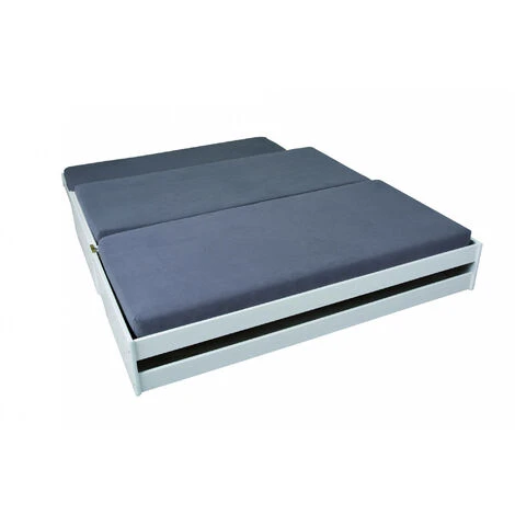 Dmora Letto Singolo Trasformabile In 3 Letti In Pino Tinto Bianco 6 Dmora Letto Singolo Trasformabile In 3 Letti In Pino Tinto Bianco - immagine 4