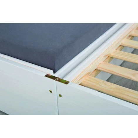 Dmora Letto Singolo Trasformabile In 3 Letti In Pino Tinto Bianco 7 Dmora Letto Singolo Trasformabile In 3 Letti In Pino Tinto Bianco - immagine 5