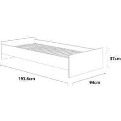 Dmora Letto Singolo Moderno Con Testiera, Letto A Una Piazza Adatto A Materasso Da 90x190 Cm, Colore Bianco E Grigio 9 Dmora Letto Singolo Moderno Con Testiera, Letto A Una Piazza Adatto A Materasso Da 90x190 Cm, Colore Bianco E Grigio -Cameretta Per Bambini 63754693 4