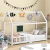 Letto Per Bambini Con Barriere Legno Massello Di Pino 90 X 200 Cm Bianco 2 Letto Per Bambini Con Barriere Legno Massello Di Pino 90 X 200 Cm Bianco -Cameretta Per Bambini 63866590 1