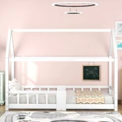 Letto Per Bambini Con Barriere Legno Massello Di Pino 90 X 200 Cm Bianco 8 Letto Per Bambini Con Barriere Legno Massello Di Pino 90 X 200 Cm Bianco -Cameretta Per Bambini 63866590 2