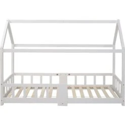 Letto Per Bambini Con Barriere Legno Massello Di Pino 90 X 200 Cm Bianco 10 Letto Per Bambini Con Barriere Legno Massello Di Pino 90 X 200 Cm Bianco -Cameretta Per Bambini 63866590 4