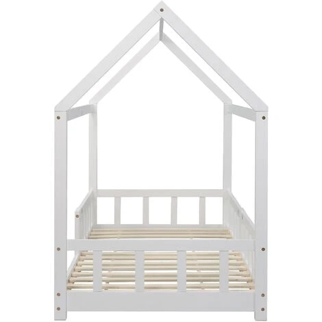 Letto Per Bambini Con Barriere Legno Massello Di Pino 90 X 200 Cm Bianco 7 Letto Per Bambini Con Barriere Legno Massello Di Pino 90 X 200 Cm Bianco - immagine 5