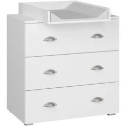 Cassettiera MIA 80 Cm Con Fasciatoio Bianco Opaco