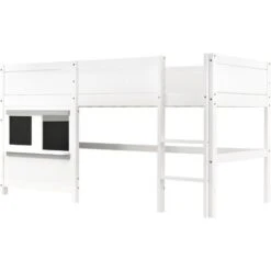 Letto Per Bambini 90x200 Da Gioco Letto A Castello Con Due Pannelli Pronti Per I Graffiti, Bianco -Cameretta Per Bambini 64453402 4