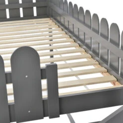 Letto A Castello Con Scaletta Contenitore, Letto Per Bambino Con 3 Cassetti, Con Recinzione, Grigio -Cameretta Per Bambini 64515768 5