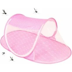 Kueatily Letto Pieghevole Da Viaggio Portatile Con Zanzariera (rosa)