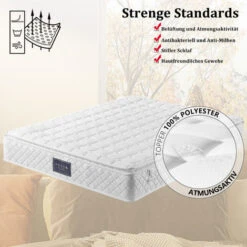 Materasso Con Anima A Molle 140x200 Cm, Materasso In Schiuma, Rivestimento Trapuntato In Microfibra, Antiacaro E Traspirante Altezza 25 Cm -Cameretta Per Bambini 65296290 3