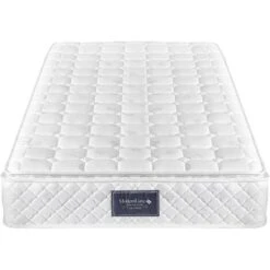 Materasso Con Anima A Molle 90x200 Cm, Materasso In Schiuma, Rivestimento Trapuntato In Microfibra, Antiacaro E Traspirante Altezza 25 Cm