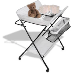 Randaco Fasciatoio Vaschetta Vasca Da Bagno Regolabile In Altezza Pieghevole Fasciatoio Regolabile In Altezza Con Imbottitura E Ruote -Cameretta Per Bambini 65989889 2