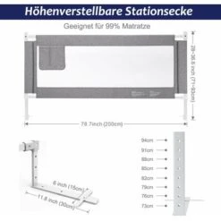 Sponda Letto, Sponda Letto 200 Cm, Sponda Letto, Sponda Letto, Adatta Per Culle, Letti Dei Genitori E Tutti I Materassi In Legno Massello -Cameretta Per Bambini 66559237 4