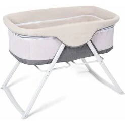 DREAMADE Culla Da Viaggio, Culla Neonato Pieghevole Con Funzione Dondolo,con Borsa Da Trasporto (Grigio)
