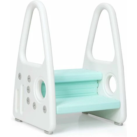 DREAMADE Pedane Alzabimbo, Sgabello Rialzo Con Bracciali Per Bambini Piccoli, Sgabello Scala A 2 Gradini In Plastica Antiscivolo Di Sicurezza, Ideale Per WC E Cucina, 44x39,5x61 Cm (Blu) 3 DREAMADE Pedane Alzabimbo, Sgabello Rialzo Con Bracciali Per Bambini Piccoli, Sgabello Scala A 2 Gradini In Plastica Antiscivolo Di Sicurezza, Ideale Per WC E Cucina, 44x39,5x61 Cm (Blu)