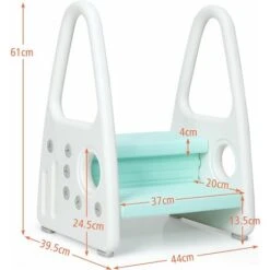 DREAMADE Pedane Alzabimbo, Sgabello Rialzo Con Bracciali Per Bambini Piccoli, Sgabello Scala A 2 Gradini In Plastica Antiscivolo Di Sicurezza, Ideale Per WC E Cucina, 44x39,5x61 Cm (Blu) 9 DREAMADE Pedane Alzabimbo, Sgabello Rialzo Con Bracciali Per Bambini Piccoli, Sgabello Scala A 2 Gradini In Plastica Antiscivolo Di Sicurezza, Ideale Per WC E Cucina, 44x39,5x61 Cm (Blu) -Cameretta Per Bambini 67647440 4