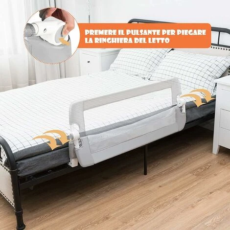 DREAMADE Sponda Per Il Letto 100 Cm, Sponda Letto Di Sicurezza Per Bambini Piccoli, Sponda Pieghevole Anti Caduta Per Bimbi, Sponda Universale Per Letti Singoli E Matrimoniali (Grigio) 4 DREAMADE Sponda Per Il Letto 100 Cm, Sponda Letto Di Sicurezza Per Bambini Piccoli, Sponda Pieghevole Anti Caduta Per Bimbi, Sponda Universale Per Letti Singoli E Matrimoniali (Grigio) - immagine 2