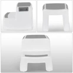 MINKUROW Sgabello Per Bambini, Sgabello Per Bambini, Piccolo Sgabello In Plastica, Sgabello Per Bambini Antiscivolo A 2 Gradini Per Vasino/Bagno/Cucina -Cameretta Per Bambini 69784275 5