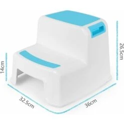 MINKUROW Sgabello Per Bambini, Sgabello Per Bambini, Piccolo Sgabello In Plastica, Sgabello Per Bambini Antiscivolo A 2 Gradini Per Vasino/Bagno/Cucina Blu -Cameretta Per Bambini 69784672 3