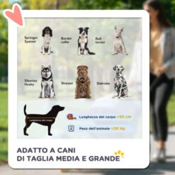 PawHut Passeggino Per Cani Di Taglia Media Con 4 Ruote, Borsa Portaoggetti E Finestra A Rete, 107x72x102 Cm, Grigio -Cameretta Per Bambini 70326011 4