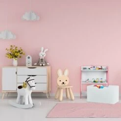 Relaxdays Scaffale Per Bambini, 2 Ripiani, Scomparto Con Ruote, HLP 60x52x26,5 Cm, Mobile Portagiochi, In MDF, Colorato -Cameretta Per Bambini 70638452 2