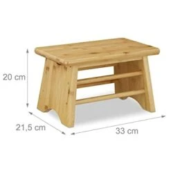 Relaxdays Poggiapiedi In Bambù, Portata Fino A 100 Kg, Sgabello Stabile Per Bambini, Sgabello Da Bagno, Sgabello Per Bambini, 20 X 33 X 21,5 Cm, Colore Naturale -Cameretta Per Bambini 70826006 4