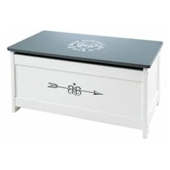 Roba Cassapanca Per Giocattoli Rock Star Baby In Legno, Bianco/Grigio