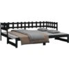 Dormeuse Estraibile Nera 2x(80x200) Cm Legno Massello Di Pino VidaXL 1 Dormeuse Estraibile Nera 2x(80x200) Cm Legno Massello Di Pino VidaXL -Cameretta Per Bambini 70900382 1