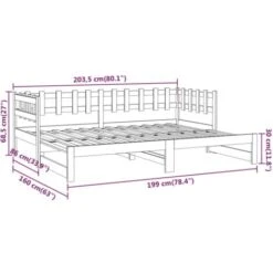 Dormeuse Estraibile Nera 2x(80x200) Cm Legno Massello Di Pino VidaXL -Cameretta Per Bambini 70900382 3