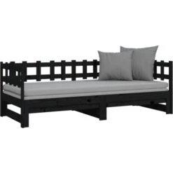 Dormeuse Estraibile Nera 2x(80x200) Cm Legno Massello Di Pino VidaXL -Cameretta Per Bambini 70900382 5