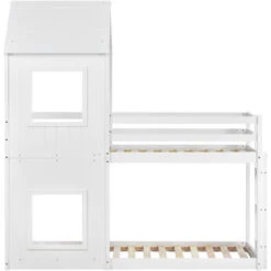 Letto A Castello Per Bambini 90x200cm Con Scaletta E Tetto Legno Di Pino - Bianco 10 Letto A Castello Per Bambini 90x200cm Con Scaletta E Tetto Legno Di Pino - Bianco -Cameretta Per Bambini 71496553 4