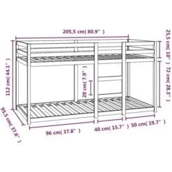 Letto A Castello Miele 90x200 Cm In Legno Massello Di Pino VidaXL -Cameretta Per Bambini 72273943 3