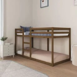 Letto A Castello Miele 90x200 Cm In Legno Massello Di Pino VidaXL -Cameretta Per Bambini 72273943 4