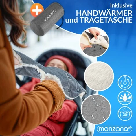 Monzana Sacco Termico Bimbo Universale Con Scaldamani E Custodia Con Strisce Antivento Lavabile A 30° Seggiolino Auto Beige 5 Monzana Sacco Termico Bimbo Universale Con Scaldamani E Custodia Con Strisce Antivento Lavabile A 30° Seggiolino Auto Beige - immagine 3