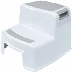 Sgabello Per Bambini A Due Gradini, Sgabello Per Bambini A 2 Gradini, Sgabello Per Bambini, Sedile Del Water Antiscivolo, Sgabello In Plastica Per Bambini A Letto, Bagno, Bianco E Grigio