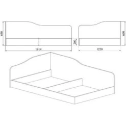 Letto Una Piazza E Mezza Contenitore 120x190cm Rovere Camera ALEX GIHOME® -Cameretta Per Bambini 76223740 3