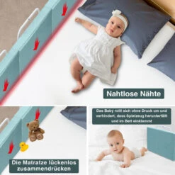 Hengda Barriere Per Letto Per Bambini Barriera Di Sicurezza Morbida Regolabili In Altezza 50 Cm Barriera Paracolpi In Schiuma Verde -Cameretta Per Bambini 76859799 4